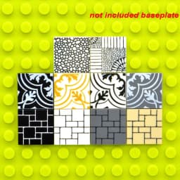 Custom Printed Brick Tiles Decorated Detailed Block Floor wall 2*2 MOC City Construction Building Toys 20PCs/lot