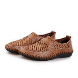 Mens Summer Breathable Mesh Shoes Big Size 46 Men Casual Leather Sneakers Male Trendy Driving Loafers Man Moccasin Boys Sneakers