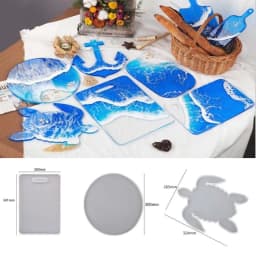 Silicone Round Tray Fruit Plate Mold Handcrafted Mirror Resin Mold Crystal Table Plate Decoration Silicone Mold For Resin