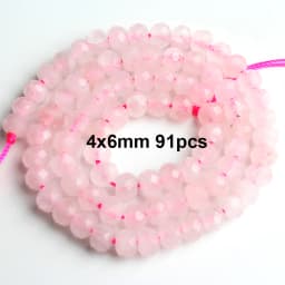 Natural Rose Quartz Beads Matte Pink Crystal Heart Faceted Round Loose Stone Beads for Jewelry Making DIY Handmade Bracelet