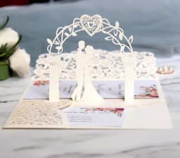 10/20Pcs White Gold Pearl Paper Laser Cut Wedding Invitations Card European Wedding Bridal Shower Decor Gift Greeting Card Kits