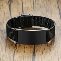 Stylish Men Stainless Steel Stretch Mesh ID Bracelets Custom Jewelry Personalize Engrave Stainless Steel Wrist Gifts Free Ship