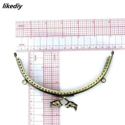 1 Piece 15 CM Antique Bronze Semicircle Cartoon Bird Bead Metal Purse Frame Embossing Kiss Clasp DIY Bag Accessory
