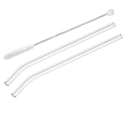 2Pcs Colorful Drinking Straws High Borosilicate Glass Straw Reusable Straws for Smoothies Juice Milkshake Coffee Cocktail Straw