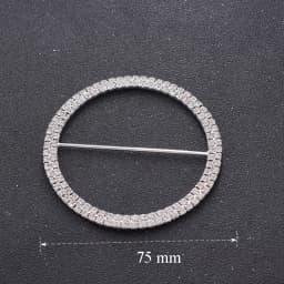 CUIER 1piece 48mm 75mm Round Full Rhinestone Crystal Buckle for Cloths Shoes Belt Appliques for DIY Accessories Clear