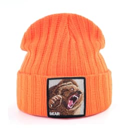 Embroidery Bear Knitted Beanies Hat Men Solid Color Autumn Winter Knitting Boy Skullies Caps Women Streetwear Kpop Gorras Bonnet