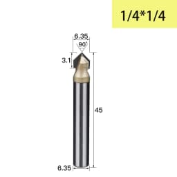 Tideway 90 Degrees V-type Woodworking Milling Cutter Carbide CNC Router Bit V Groove for Wood MDF Cutting Slotting Engraving