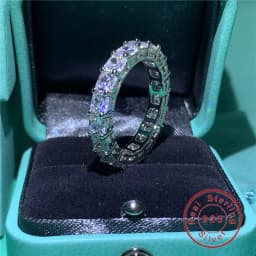 2020 New Promise Ring Real 925 Sterling Silver AAAAA Cz Stone Statement Party Wedding Band Rings for women Engagement Jewelry