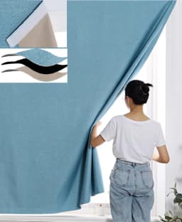 Hands-free Magnetic Window Blackout Curtains Easy Install Door Cortinas 99% Shading Magic Paste Curtain Sunscreen Room Cortinas