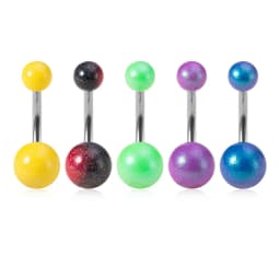 5Pcs/lot Candy Colors Acrylic Belly Button Rings for Women 316L Stainless Steel Bar Belly Navel Sexy Piercings Body Jewelry 14G