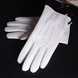 Men's Genuine Leather Real Leather Winter Warm White Ceremonial Short Gloves