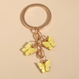 Cute Keychain Colorful Butterfly Key Ring Enamel Flying Animals Key Chains For Women Girls Handbag Accessorie Handmade Jewelry