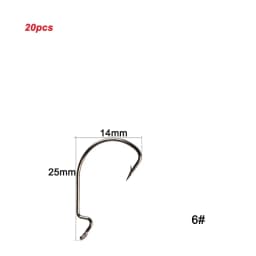 20pcs/lot Texan Hooks High Carbon Steel Offset Hook Karpervissen Fishhooks Lure Softjerk 8#~-5/0 Anzuelos Pesca Fishing Tackle