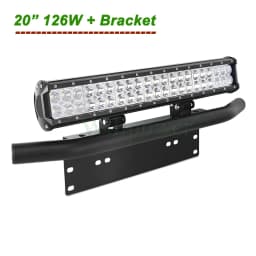 20 inch 126w LED Light Bar License Plate Mount Bracket Bull Bar IP67 Combo Beam Car SUV Offroad Truck 4x4 12V 24V