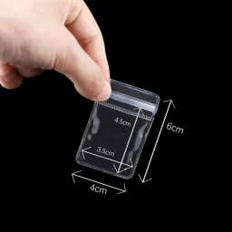 50pcs PVC Self Sealing Plastic Jewelry Zip Lock Bags Thick Clear Ziplock Earrings Packaging Storage Bags Universal Pouches