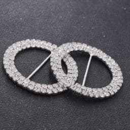 CUIER 1piece 48mm 75mm Round Full Rhinestone Crystal Buckle for Cloths Shoes Belt Appliques for DIY Accessories Clear