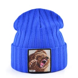 Embroidery Bear Knitted Beanies Hat Men Solid Color Autumn Winter Knitting Boy Skullies Caps Women Streetwear Kpop Gorras Bonnet