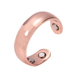 Vinterly Pure Copper Rings Magnetic 6mm Adjustable Open Cuff Finger Finished High Magnet Health Energy Mens Minimalist Jewelry