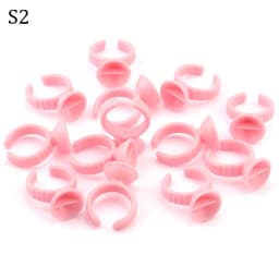 100pcs Disposable Glue Rings Plastic Permanent Makeup Pigment Holder Pallet For Tattoo Eyelash Extension Glue Divider Container
