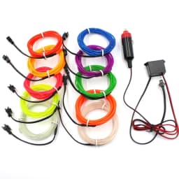 5M EL Wire Neon Light Novelty Light Neon LED lamp Flexible Rope Tube LED Strip String light Car Decoration With 6mm Sewing