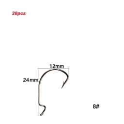 20pcs/lot Texan Hooks High Carbon Steel Offset Hook Karpervissen Fishhooks Lure Softjerk 8#~-5/0 Anzuelos Pesca Fishing Tackle