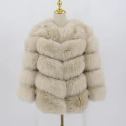 pink java QC8066 high quality women real fox fur coat wihter warm thick fox fur jacket genuine fur short coat long sleeves