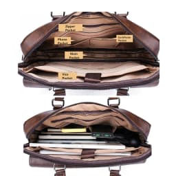 JEEP BULUO Men Briefcase Split Leather Laptop New Bag 14" PC Doctor Lawyer Computer Bag Totes Male Vintage Business Men Bags