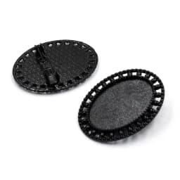 Fit 18x25mm Vintage Oval Cabochons Pattern Glass Black Blank Setting Bezel Base Brooch Settings For DIY Making 5pcs K06235