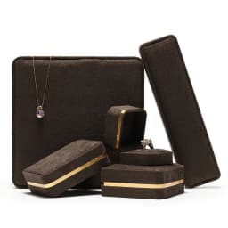 Good Quality Wholesale Velvet Jewellery Packaging Boxes Ring Pendant Necklace Bracelet Jewelry Gift Display Case