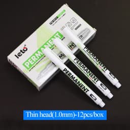 Leto 5/6/10/12Pcs White Waterproof Marker Pen Graffiti Paint Oil Car Tire Permanent 1.0/3.0mm Tip Graffiti Artist Supplies