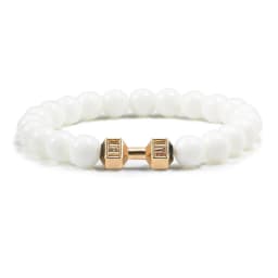 High Quality Men Beaded Bracelet Natural Black Lava Stone Dumbbell Charm Bracelets Energy Fitness Barbell Fashion Women Jewelry