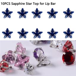 10PCS Surgical Steel Internally Threaded Lip Bar 16G Zircon Top Component For Labret Prong Zircon Ear Tragus Helix Ear Piercing