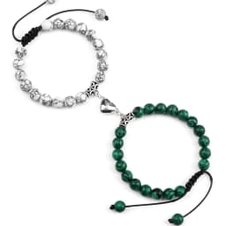 Hot Couple Distance Bracelets 2pcs/set Natural Stone Beads Braided Bracelet Lovers Heart Magnet Adjustable Bangle Friend Jewelry