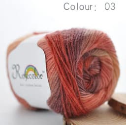 100% Wool Yarn Rainbow Color for Hand Knitting Crochet Plush Thickness Lanas Thread DIY Soft Scarf Shawl Sweater