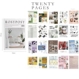 Rosy Posy 20 Page Notebook Sticker Set INS Style Vintage Cartoon Bear Decoration Stickers Post Diary Journal Album Gift A6786