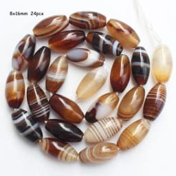 6-50mm Natural Coffe Botswana Agate Coffe Color Stripe agates Oval beads 15"/38cm , For DIY Jewelry making !