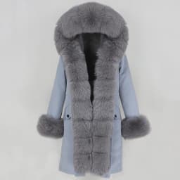 OFTBUY X-long Parka Waterproof Outerwear Real Fur Coat Winter Jacket Women Natural Fox Fur Hood Luxury Outerwear Detachable New