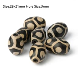 1/2pcs Prayer Mala Tibetan Mystical Dzi 3 Green Eyes Oval Agates Beads For Jewelry Making DIY Bracelet Necklace Charms Findings