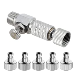 Airbrush Quick Release Air Flow Control Coupler with 3PCS 1/8" Male Quick Coupler Plug Fitting Hose Connections Adjustment Valve