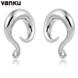 Vanku 2pcs Stainless Steel DIY Ear Weight Hooks Dangle Earring Ear Plug Tunnels Expander Stretchers Piercing Body Jewelry