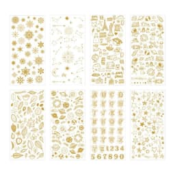 1 Sheets Bronzing Snowflake Starry Sky Sticker Stationery Decoration Material DIY Journal Diary Album Planner Stickers