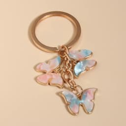 Cute Keychain Colorful Butterfly Key Ring Enamel Flying Animals Key Chains For Women Girls Handbag Accessorie Handmade Jewelry