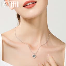 DOTEFFIL 925 Sterling Silver Solid Small Heart Pendant Necklace 16-30 Inch Snake Chain Wedding Charm Fashion Jewelry