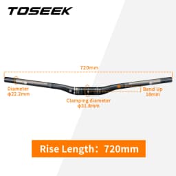 TOSEEK Carbon Handlebar MTB Handlebar Flat Or Rise Handlebar 31.8*580/600/620/640/660/680/700/720/740/760mm Matte Bike Parts