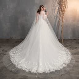 2026 Chinese Wedding Dress With Long Cap Lace Wedding Gown With Long Train Embroidery Princess Plus Szie Bridal Dress Customized