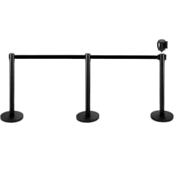 SucceBuy 2/3/6/8 Pcs Belt Stanchion Crowd Control Barrier Stainless Steel Queue Pole Retractable Belt for Bank Airport Stadium