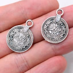 10pcs Silver Plated Coin Pendants Retro Earrings Bracelet Jewelry Accessories DIY Charms For Metal Handicraft Making A2318