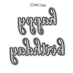 2022 New Arrival Metal Happy Birthday Phrase Word Letter Cutting Dies for Scrapbooking Greeting Card Making Stencils Paper Craft