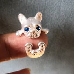 Ring for Men Women Japanese Style Cute Cat Ring Simplicity Fashion Jewelry Gifts Blue Rhinestone Eyes Dog Rings