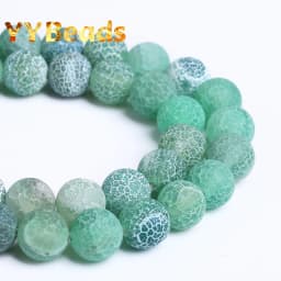 4-12mm Natural Matte Frost Cracked Agates Beads Dragon Veins Agates Loose Beads For Jewelry Making DIY Bracelets Various Colors